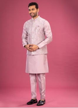 Stylish Onion Pink Nehru Jacket Set