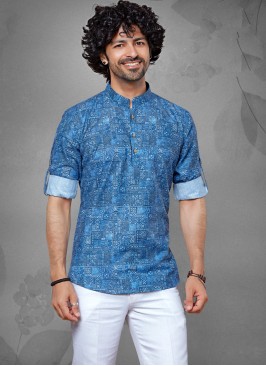 Stylish Blue Printed Kurta