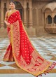 Stylish Red Woven Banarasi Silk Saree