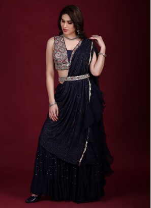 Stylish Indowestern Sharara Suit For Wedding