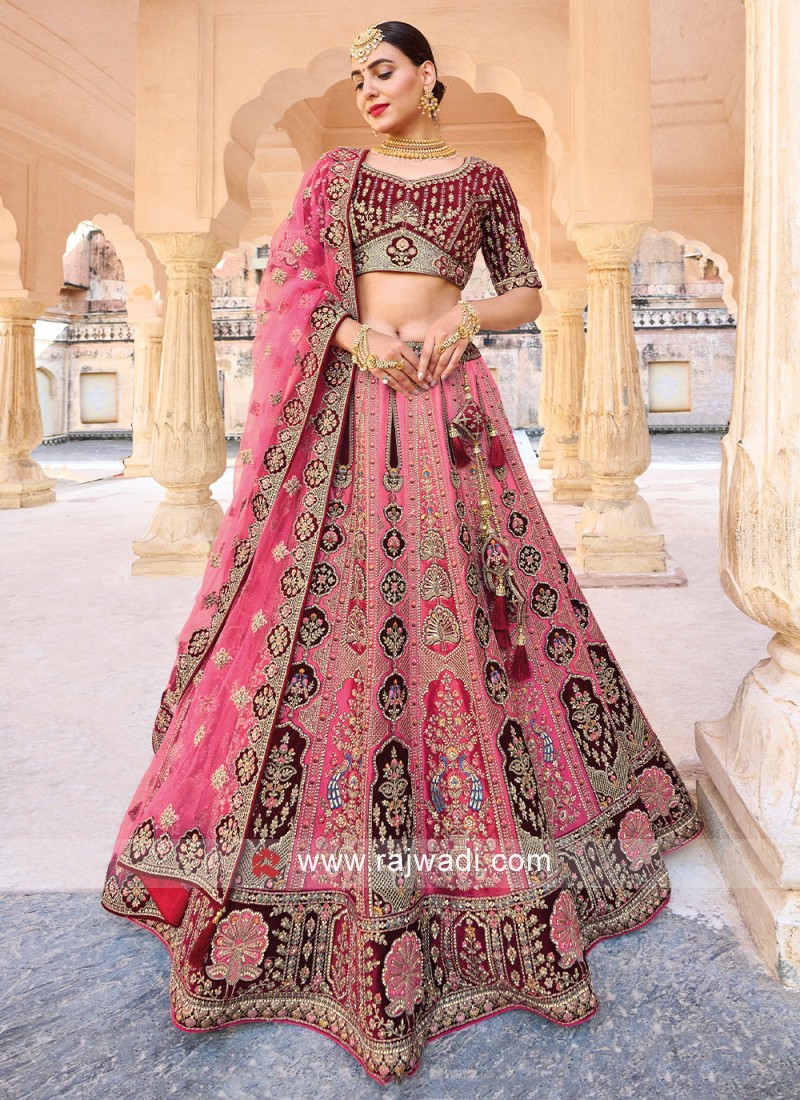 Which color of lehenga looks good for a wedding, red or maroon? - Quora