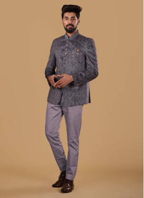 Stylish Velvet Jodhpuri Suit For Wedding