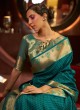 Wedding Wear Green Handloom Silk Woven Saree