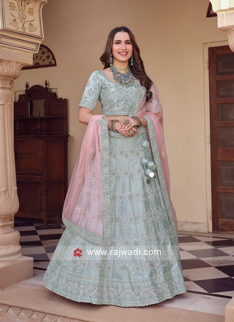 Regal Mint Green Color Titan Silk Lehenga Choli with Beautiful Embroidery  Work |Engagement Wear - Unstitched Re… in 2023 | Silk lehenga, Lehenga  choli, Beautiful embroidery