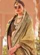 Shaded Brown Digital Printed Designer Silk Saree