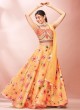 Suave Thread Peach Organza Readymade Lehenga Choli