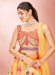 Suave Thread Peach Organza Readymade Lehenga Choli