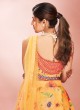 Suave Thread Peach Organza Readymade Lehenga Choli