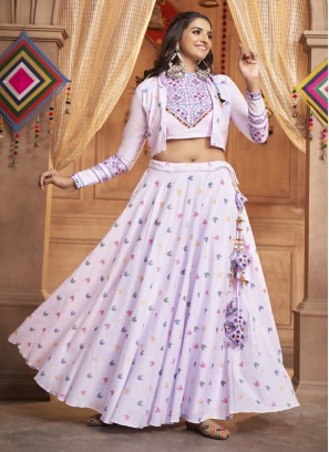 Elegant Levender Lehenga Choli With Jacket