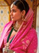 Designer Pink Silk Wedding Saree