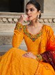 Orange Georgette Sequins Embellished Anarkali Suit