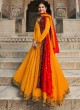 Orange Georgette Sequins Embellished Anarkali Suit
