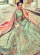 Stunning Sea Green Floral Embellished Bridal Lehenga Choli