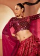 Magenta Sequins Velvet Trendy Lehenga Choli