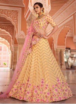 Superlative Thread Faux Georgette Lehenga Choli