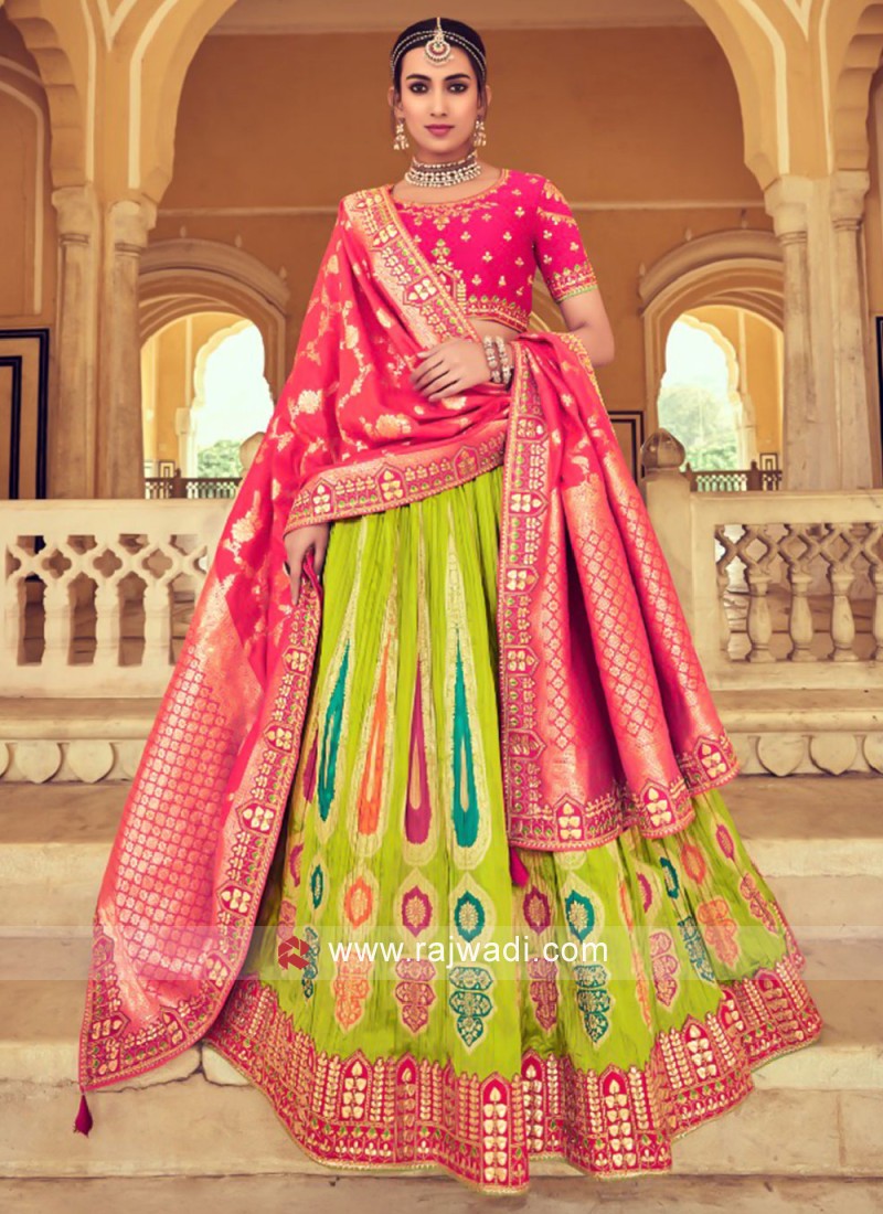 Buy Green and Rani Wedding Trendy Lehenga Choli : 265098 - Lehenga Choli