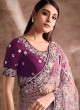 Swanky Lavender Embroidered Net Classic Saree