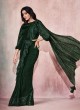 Swanky Lycra Sequins Green Contemporary Saree