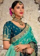 Teal and Turquoise Weaving Wedding Shaded Saree