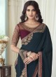 Lovely Teal Embroidered Designer Saree