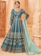 Teal Gota Patti Embroidered Anarkali Salwar Kameez