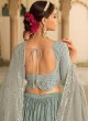 Teal Sequins A Line Designer Lehenga Choli