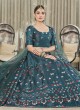 Silk A Line Lehenga Choli in Teal Color