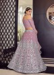 Lavender Georgette Wedding Lehenga Choli