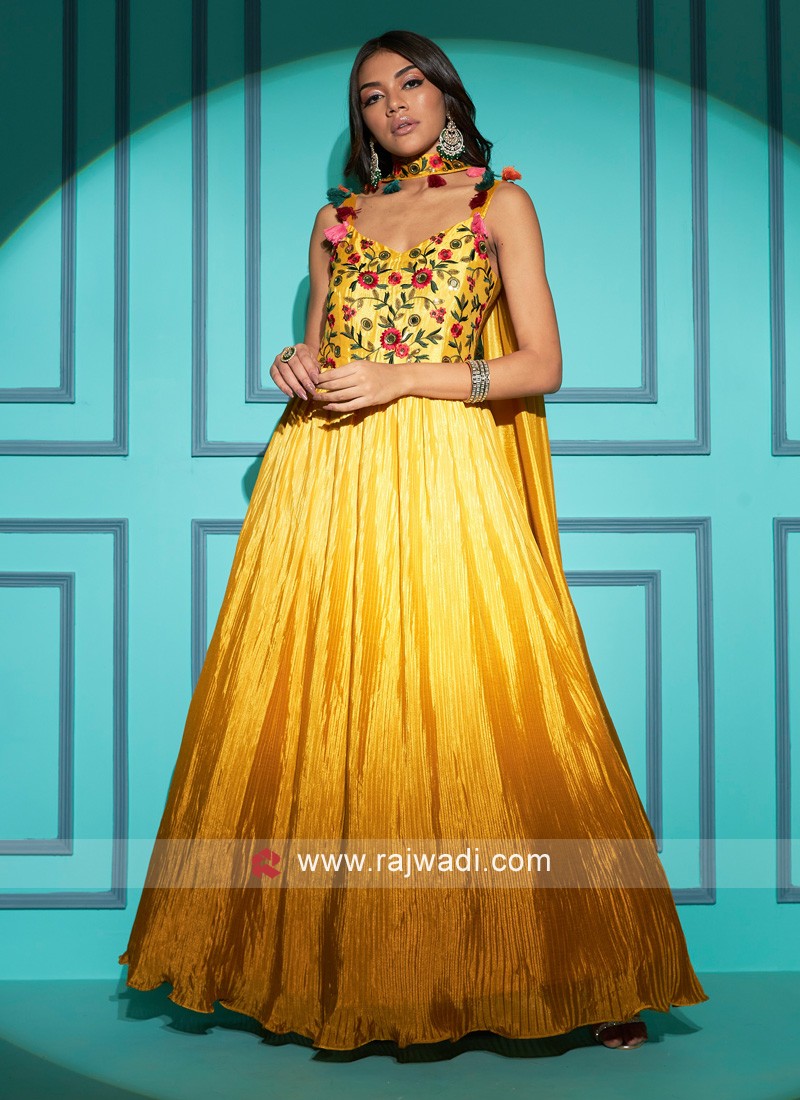 Yellow Color Zari Weaving Work Kanjivaram Dress – Yana Fab