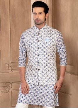 Thread Embroidered Nehru Jacket Set For Wedding