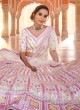 Thread Organza Lehenga Choli in Off White