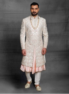 Thread Work Anarkali Sherwani For Wedding