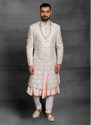 Thread Work Anarkali Sherwani For Wedding