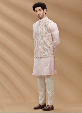 Thread Work Designer Nehru Jacket Set For Men