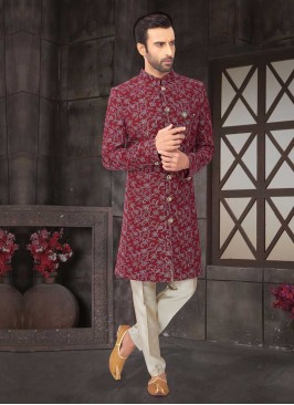 Thread Work Indo-Western For Groom