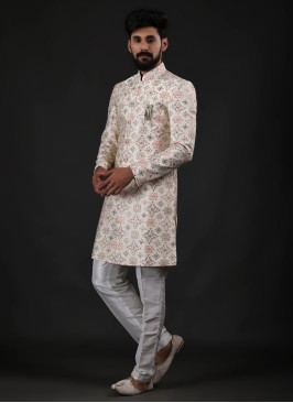 Thread Work Mens Indowestern Set For Wedding