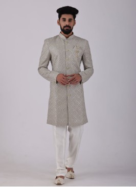 Thread Work Mens Indowestern Set For Wedding