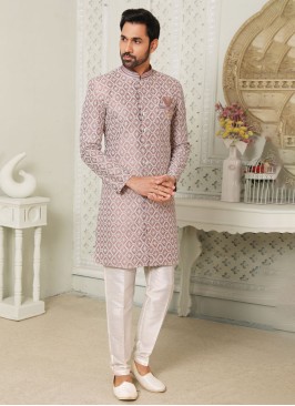 Thread Work Mens Indowestern Set For Wedding