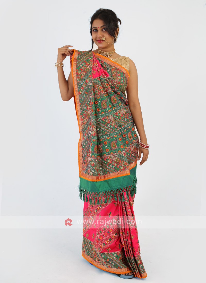 Kalista jashn Silk Saree with Heavy floral thread work Border