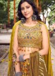 Gorgeous Shaded Brass Green Printed Lehenga Choli