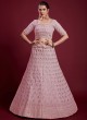 Pink Georgette Embroidered Designer Lehenga Choli