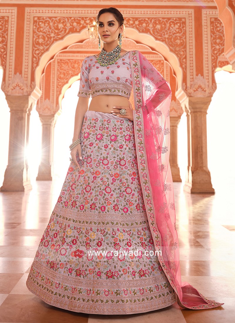 Photo of dusty peach engagement lehenga with sequin work