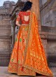 Orange Banarasi Silk Lehenga Choli