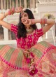 Titillating Pink Resham Banarasi Silk Lehenga Choli