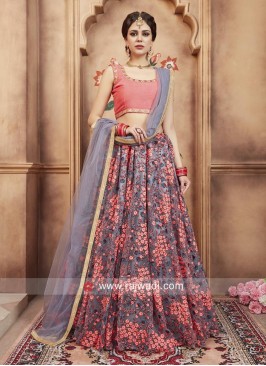 Traditional Flower Work Lehenga Set