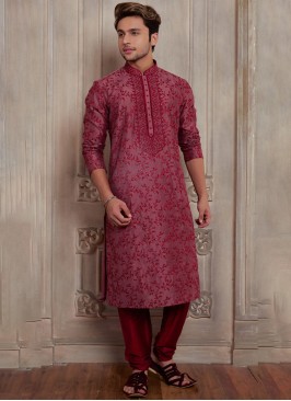 Traditional Light Maroon Kurta Pajama