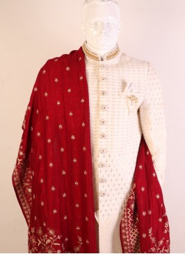 Traditional Red Silk Men's Dupatta