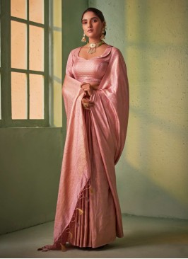 Traditional Onion Pink Silk Saree