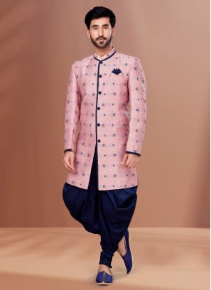 Traditional Pink Dhoti Style Indowestern