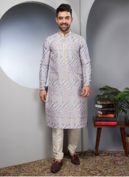 Traditional Wear Grey Kurta Pajama